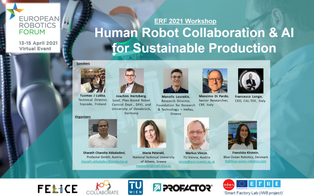 Workshop “Human-Robot Collaboration & AI for Sustainable Production” at the European Robotics Forum